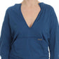 Exte Elegant Deep V-Neck Sweater in Blue