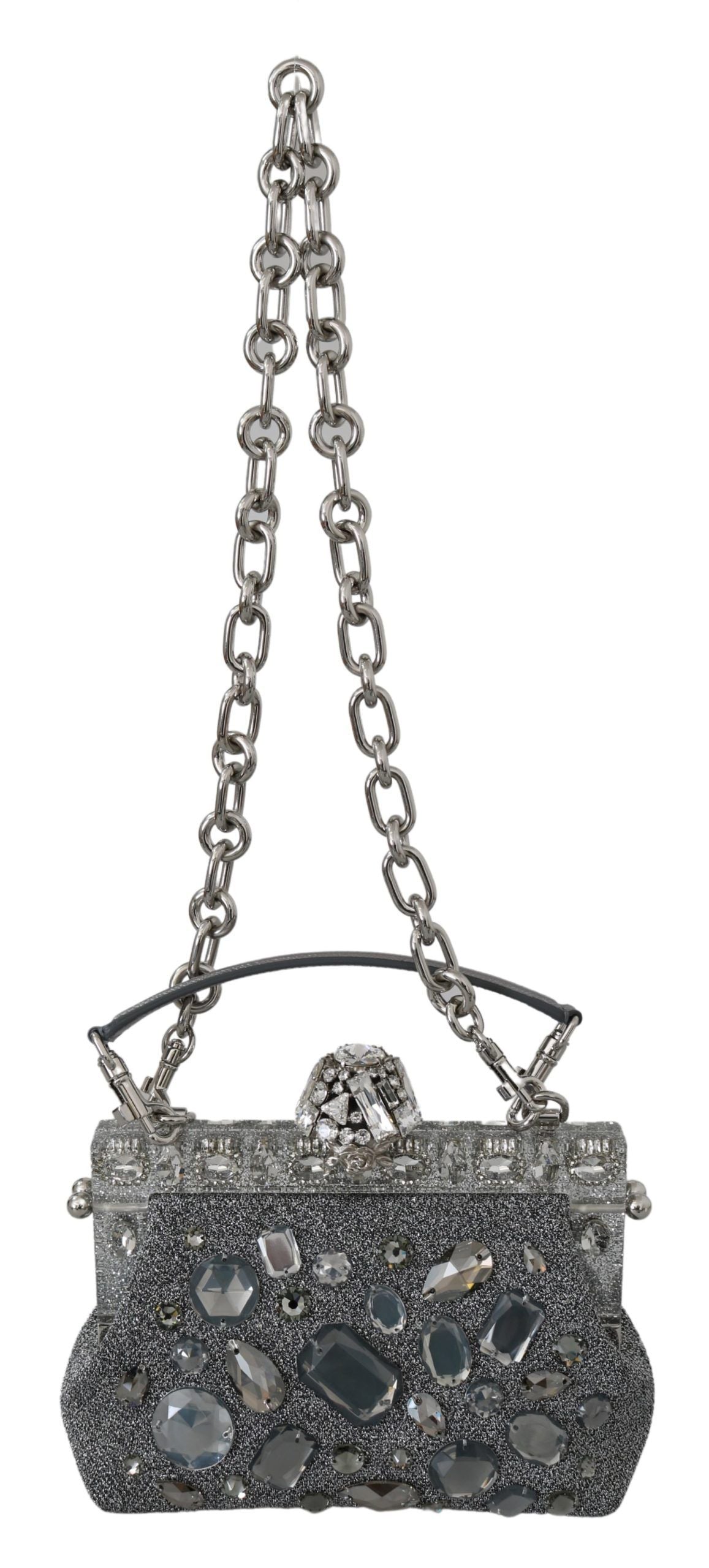 Dolce & Gabbana Elegant Crystal-Studded Evening Clutch