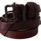 PLEIN SUD Elegant Leather Waist Belt with Bronze Buckle