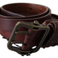 PLEIN SUD Elegant Leather Waist Belt with Bronze Buckle