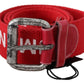 Costume National Chic Red Leather Fashion Belt