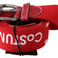 Costume National Chic Red Leather Fashion Belt