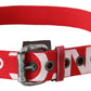 Costume National Chic Red Leather Fashion Belt