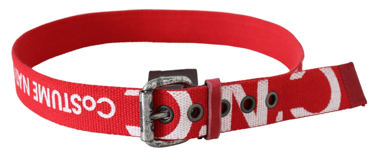 Costume National Chic Red Leather Fashion Belt