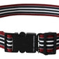 Costume National Striped Leather Fashion Belt in Black & Red