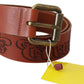 Just Cavalli Chic Brown Leather Logo Waist Belt