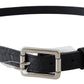 Costume National Elegant Black Leather Waist Belt with Silver-Tone Buckle