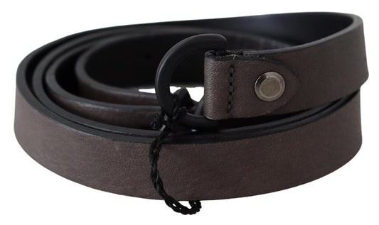 Costume National Elegant Brown Leather Waist Belt with Buckle