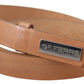 GF Ferre Elegant Light Brown Leather Belt with Logo Buckle