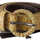 Ermanno Scervino Sophisticated Beige Leather Belt with Snakeskin Accents