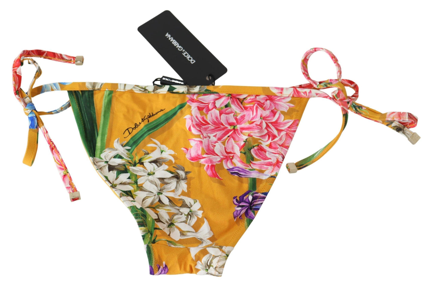 Dolce & Gabbana Chic Floral Orange Bikini Bottom