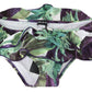 Dolce & Gabbana Eggplant Print Green Bikini Bottom