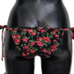 Dolce & Gabbana Elegant Black Roses Print Bikini Bottom