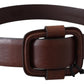 Ermanno Scervino Chic Dark Brown Leather Waist Belt