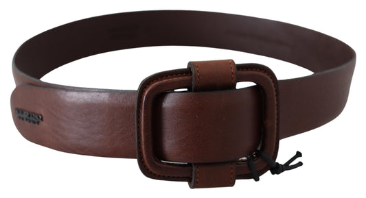 Ermanno Scervino Chic Dark Brown Leather Waist Belt