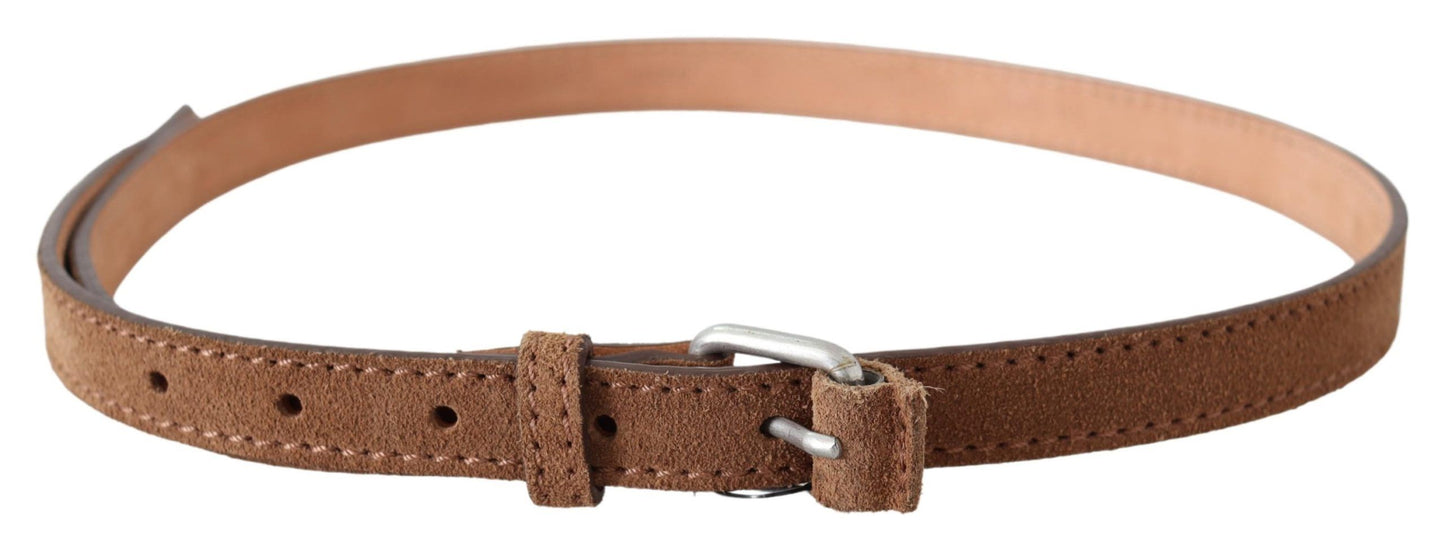 Ermanno Scervino Elegant Slim Leather Waist Belt in Brown