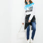 Love Moschino Light Blue Cotton Women Sweater