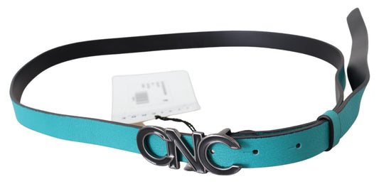 Costume National Chic Blue Green Leather Fashion Belt