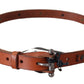 Scervino Street Elegant Leather Waist Belt in Brown