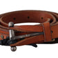 Scervino Street Elegant Leather Waist Belt in Brown