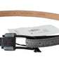 Ermanno Scervino Chic Gray Fur-Trimmed Leather Belt