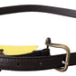 Scervino Street Elegant Dark Brown Leather Belt with Bronze-Tone Hardware