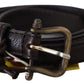 Scervino Street Elegant Dark Brown Leather Belt with Bronze-Tone Hardware