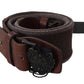 Ermanno Scervino Classic Dark Brown Leather Belt with Logo Buckle