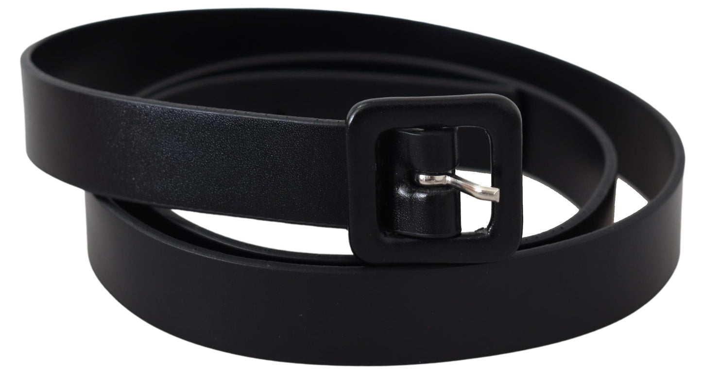 Costume National Elegant Black Leather Fashion Belt