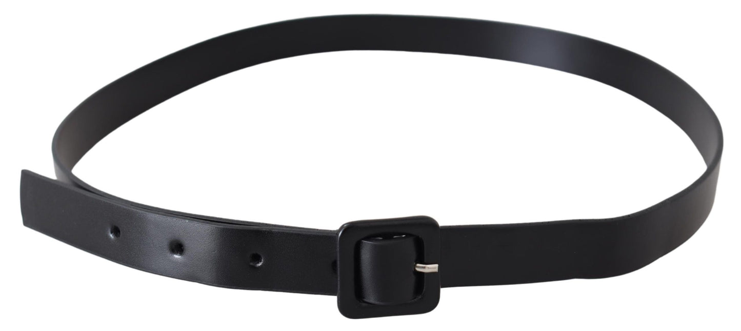 Costume National Elegant Black Leather Fashion Belt