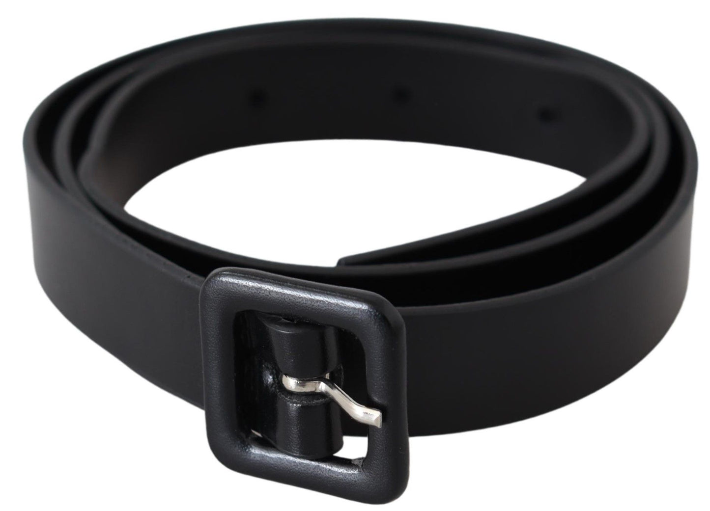 Costume National Elegant Black Leather Fashion Belt