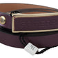 GF Ferre Elegant Maroon Leather Belt with Gold-Tone Buckle