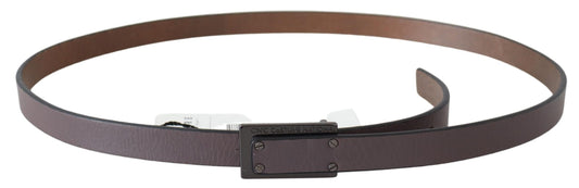 Costume National Elegant Dark Brown Leather Belt