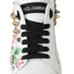 Dolce & Gabbana Floral Crystal-Embellished Leather Sneakers