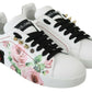 Dolce & Gabbana Floral Crystal-Embellished Leather Sneakers