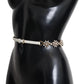 Dolce & Gabbana Crystal-Embellished White Leather Belt