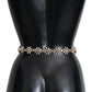 Dolce & Gabbana Crystal-Embellished White Leather Belt