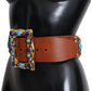 Dolce & Gabbana Elegant Studded Leather Belt with Gold Accents