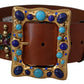 Dolce & Gabbana Elegant Studded Leather Belt with Gold Accents