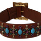 Dolce & Gabbana Elegant Studded Leather Belt with Gold Accents