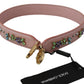 Dolce & Gabbana Pink Crystal Leather Shoulder Strap Accessory