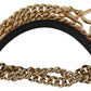 Dolce & Gabbana Chic Pink and Gold Leather Chain Strap Accessory