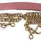 Dolce & Gabbana Chic Pink and Gold Leather Chain Strap Accessory