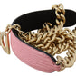 Dolce & Gabbana Chic Pink and Gold Leather Chain Strap Accessory