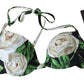 Dolce & Gabbana Elegant Rose Print Bikini Top