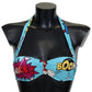 Dolce & Gabbana Chic Light Blue Cartoon Print Bikini Top