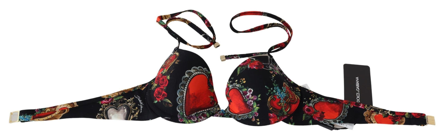 Dolce & Gabbana Chic Heart Print Bikini Top - Summer Ready