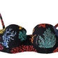 Dolce & Gabbana Elegant Black Bikini Top with Coral Print