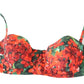 Dolce & Gabbana Floral Elegance Red Bikini Top