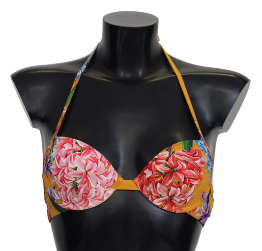 Dolce & Gabbana Sunny Floral Bikini Top For Elegant Beach Days